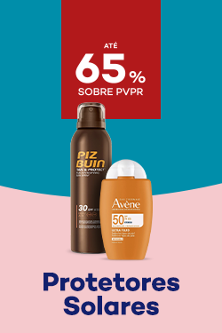 Protetores Solares com destaque promocional de at&eacute; 65% obre pre&ccedil;o de Venda ao P&uacute;blico Recomendado
